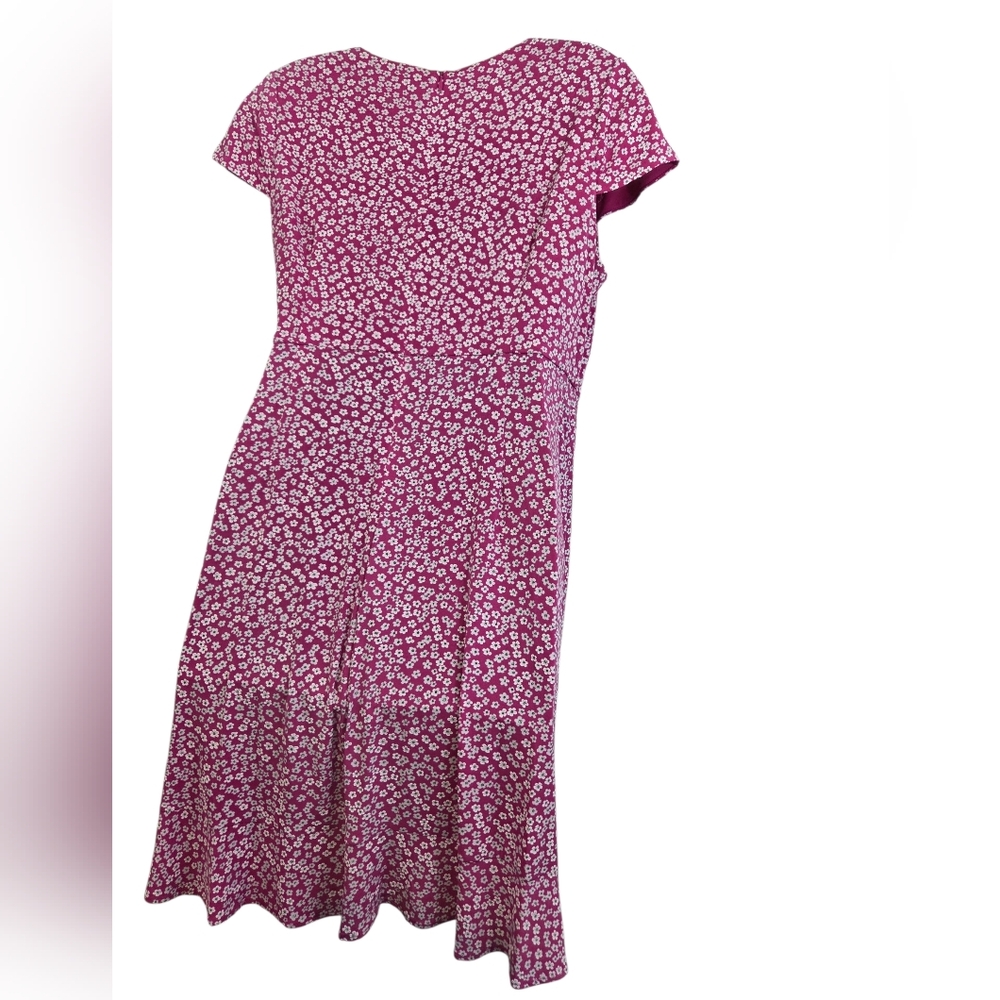 Jessica Howard Pink White Floral Texture Faux Wrap Spring Dress New With Tags - Picture 8 of 14